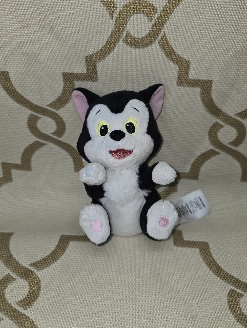 Disney Figaro Plush Tuxedo Cat Kitten Black White Pinocchio 6" H Stuffed Animal